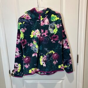 Fila Sport Floral‎ Fleece 1/4 Zip Pullover XS Cozy Athleisure Jacket